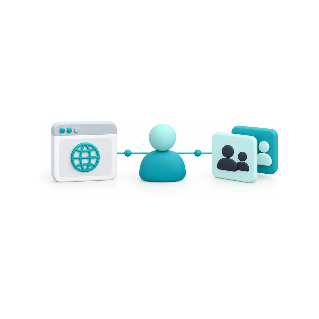 A website connecting a person with their audience